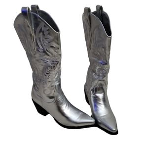 CATISDRA Women's Vintage Boots Fashion Wild Western Cowboy Pointed Toe Size 9